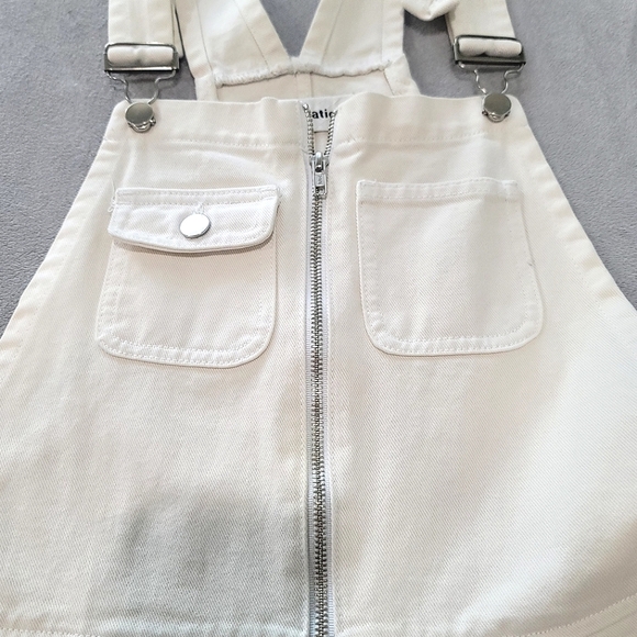 Reformation Benji Overalls Denim Cream Ivory size 10 - Picture 9 of 15